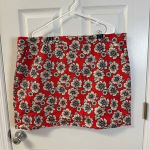 Forever 21 Red Floral Mini Skirt